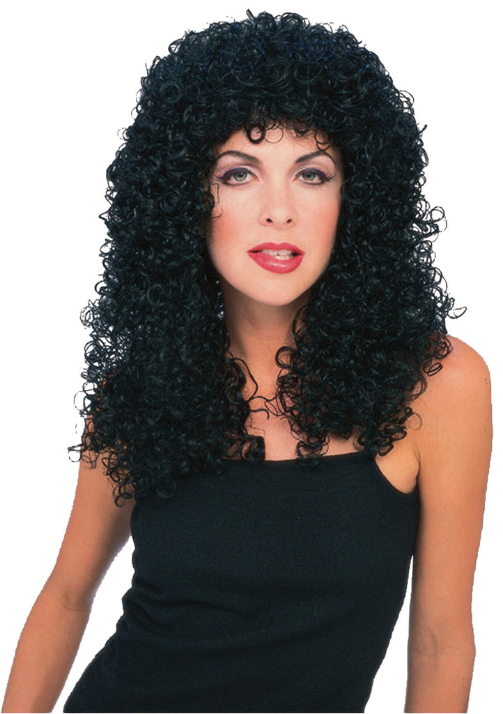 Wig Curly Extra Long Black