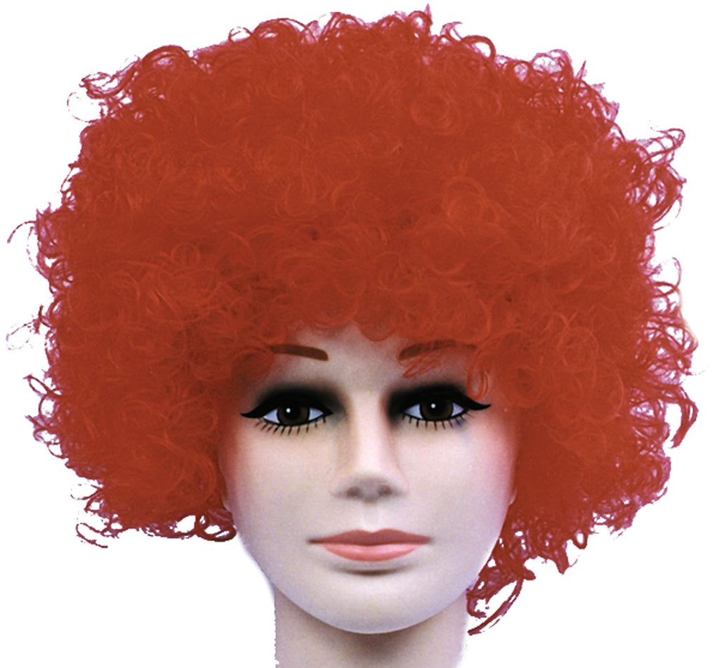 Wig Curly Clown Red Budget