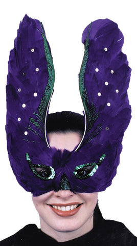 Mask Feather Purpl With Sequin