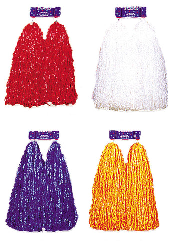 Pom Poms Plastic Yel Gld Cheer