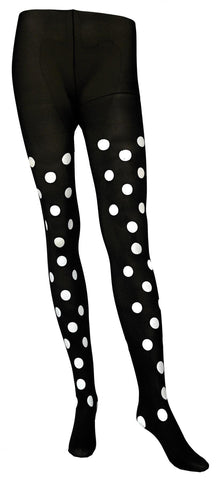 Tights Opaque Lrg Blk Wht Dot