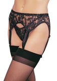 Garter Belt Lace Thong Black