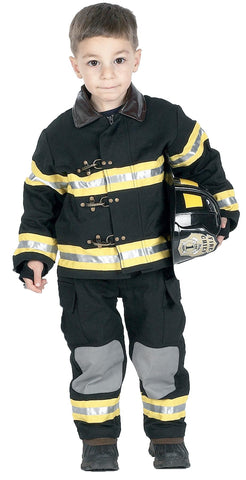 Fire Fighter Chld Blk Sm W Hat