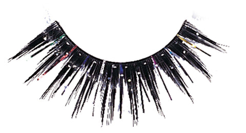 Eyelashes Black Glttr W Tinsel