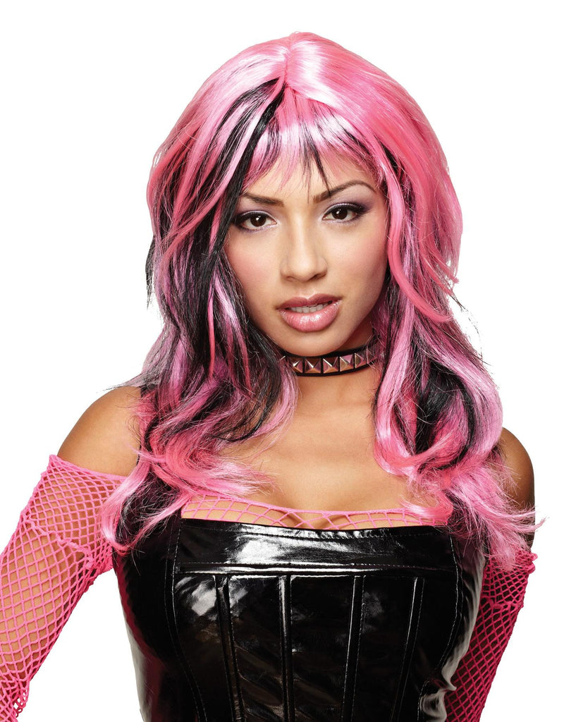 Wig Hard Rockin Witch Blk Pink