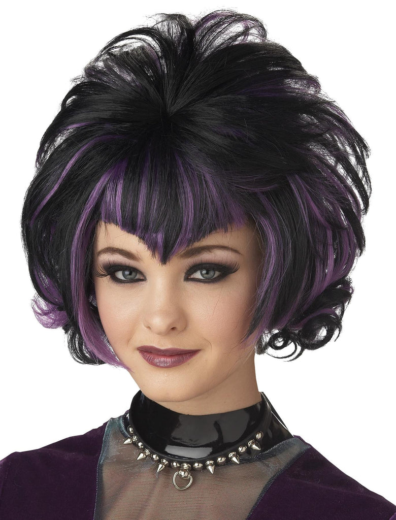 Wig Goth Flip Black Purple