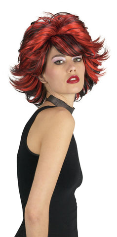 Choppy Wig Red Black