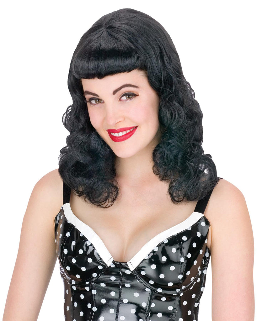 Pin Up Page Black Wig