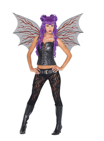 Demonette Wings Bk W-red Veins