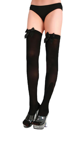 Stockings Thi Hi W-bow Bk-bk