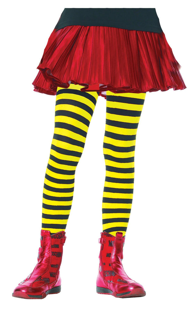 Tights Child Striped Bk/yw 4-6