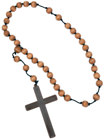 Monk Cross W Wooden Beads