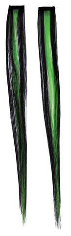 Hair Exten Green Black Strip