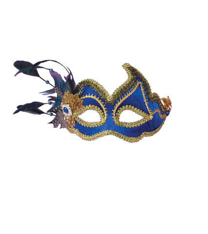 Ven Mask Blue W Feathers