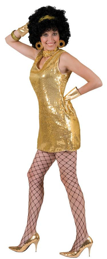 Disco Dress Gold Adult Large