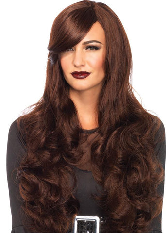 Wig Long Wavy Brown