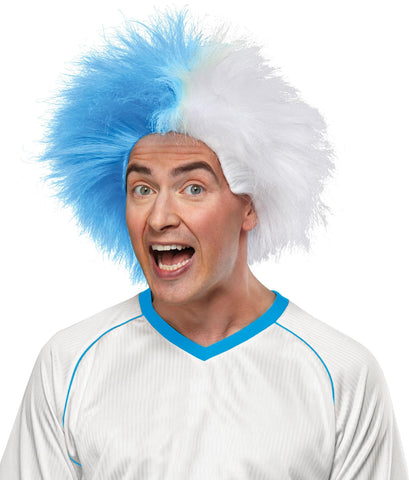 Sports Fun Wig Light Blue Whit