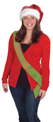 Santa Helper Satin Sash