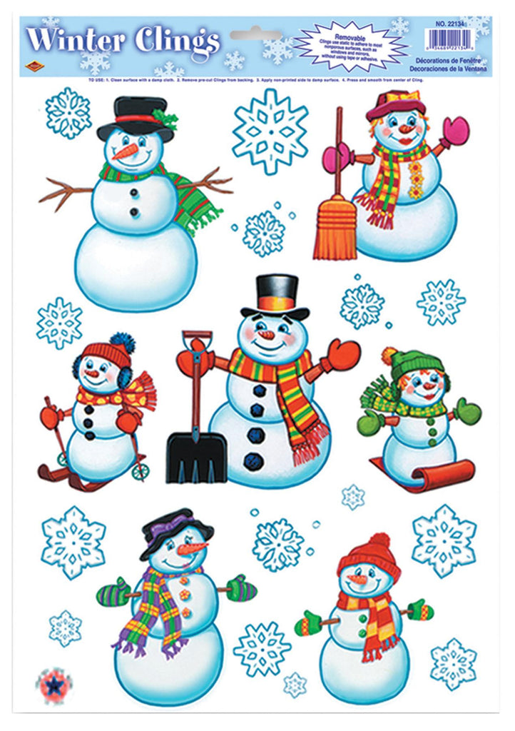 Snowman-snowflake Clings