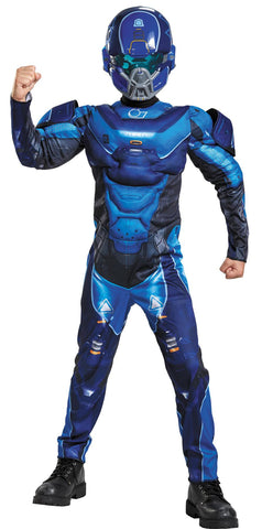 Blue Spartan Muscle Chld 10-12