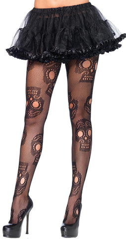 Tights Skull Crossbone Blk