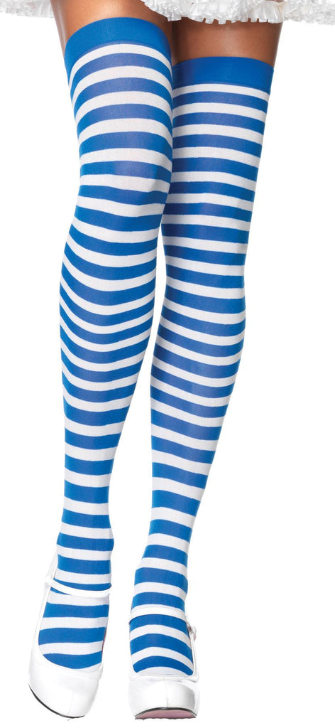 Socks Knee High Blue-white