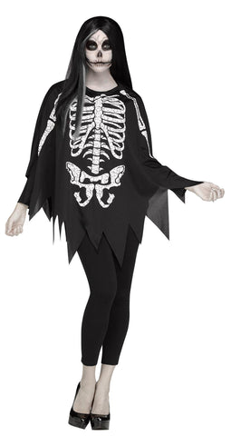 Poncho Skeleton Ad One Size